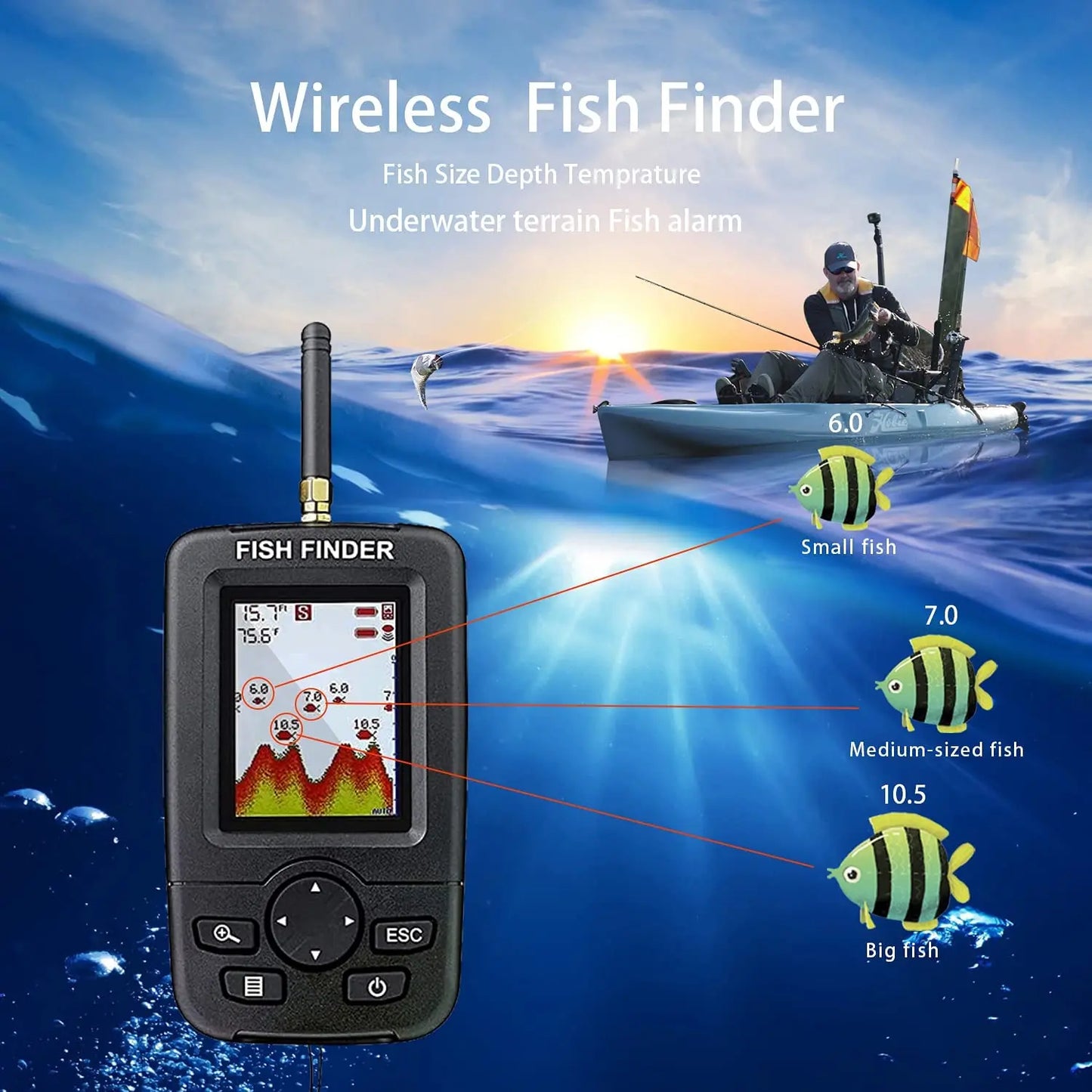 OutdoorSportHub | Wireless Sonar Fishing Alert Fish Finder