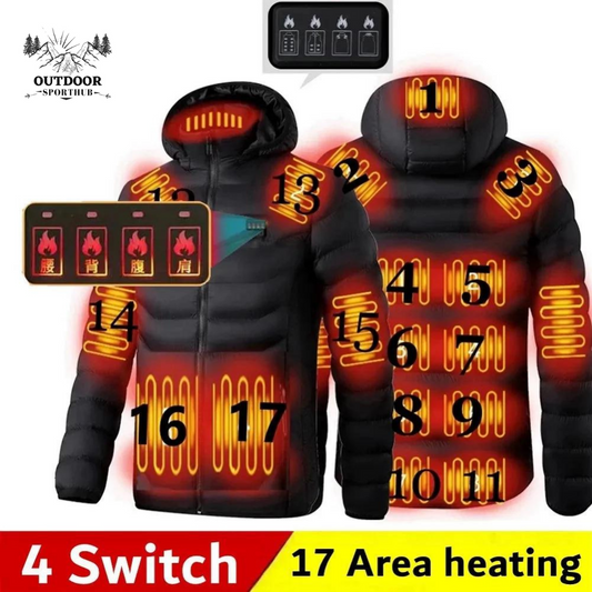 OutdoorSportHub | Men 9 Areas Heated Jacket