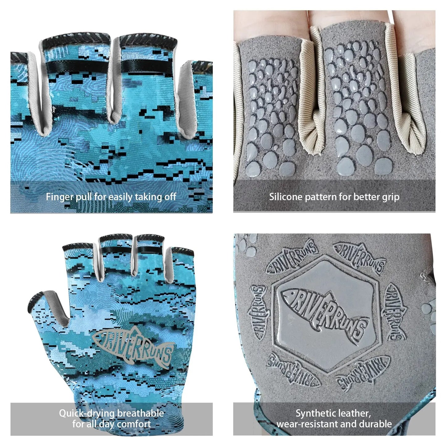 OutdoorSportHub | Fishing Gloves UPF50+ Sun Gloves
