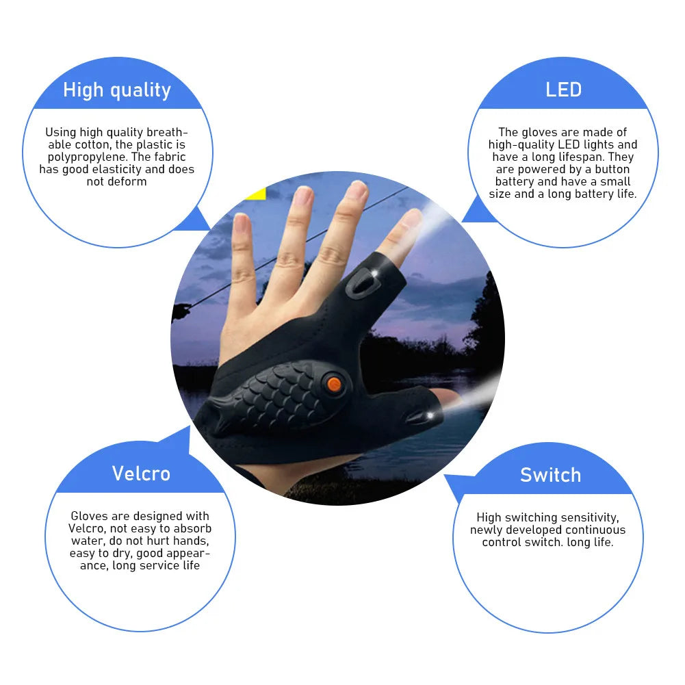 OutdoorSportHub |Rechargeable Flashlight Gloves