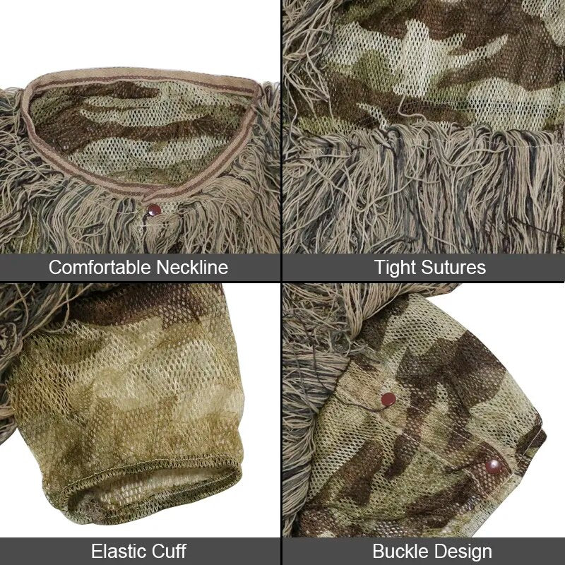 OutdoorSportHub | 3D Ghillie Suits Ghillie Yowie Snipe Jacket Pants Head Cover