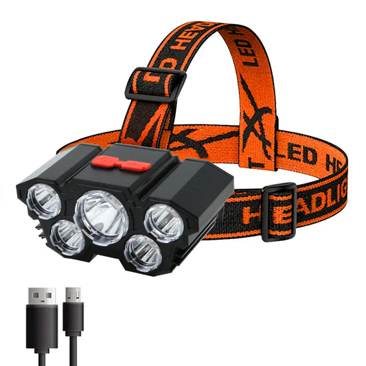 OutdoorSportHub | 5 LED Flashlight Rechargeable HeadLamp